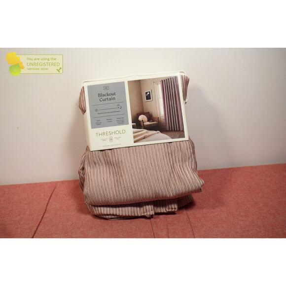 Threshold 50"x84" Blackout Corded Ribbed Rod Pocket Curtain Panel Rose Pink* - Picture 2 of 7